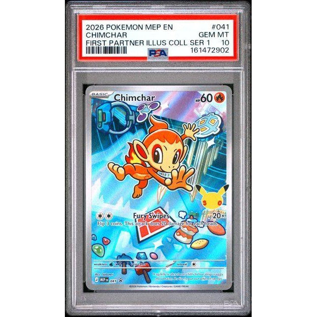 Chimchar 2026 Pokemon First Partner Series 1 Black Star Promo 041 PSA 10