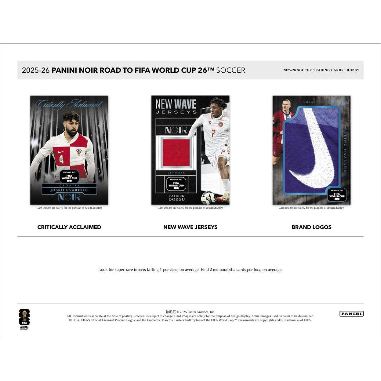 2025-26 Panini Noir Road To FIFA World Cup 26 Soccer Hobby Box
