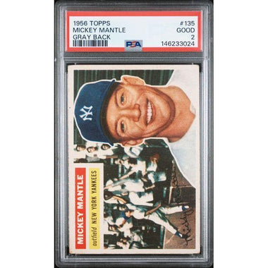 Mickey Mantle 1956 Topps Gray Back #135 PSA 2