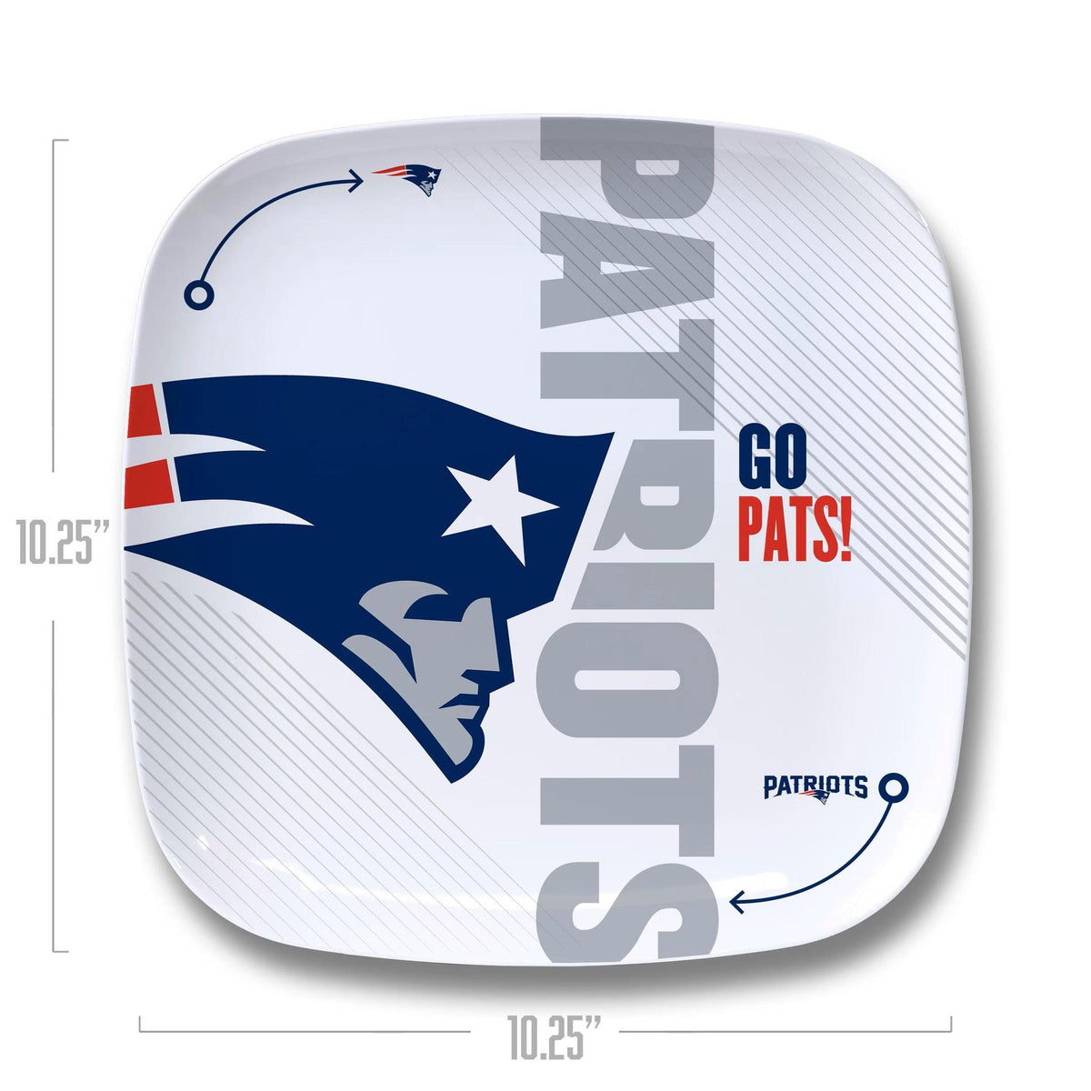 New England Patriots Officially Licensed Party Plate 10.25" x 10.25"