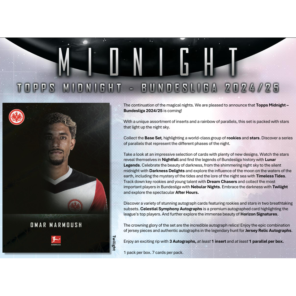 2024-25 Topps Bundesliga Midnight Soccer Hobby Box