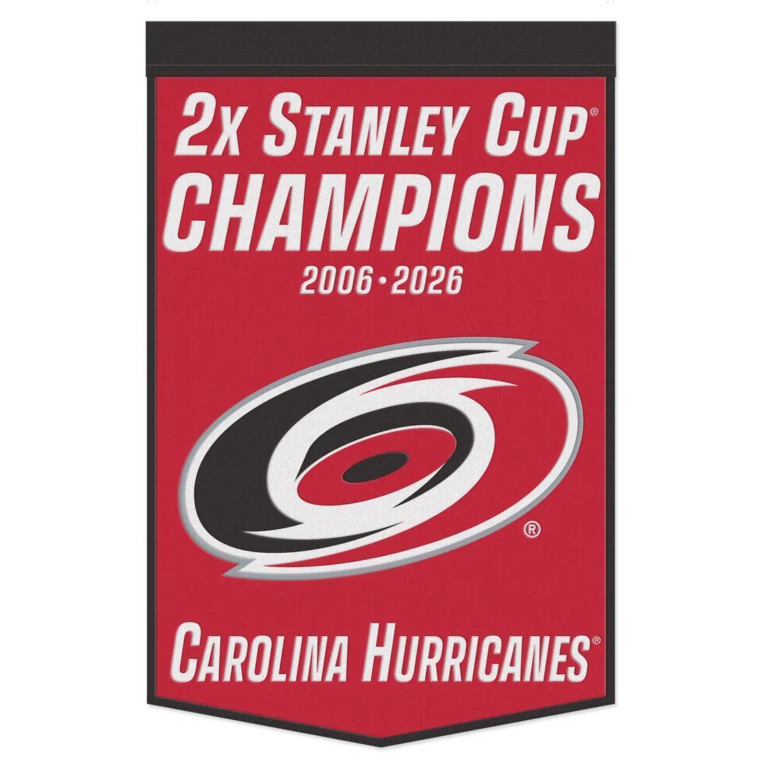 Carolina Hurricanes 2026 Stanley Cup Champions Wool Banner 24" x 38"