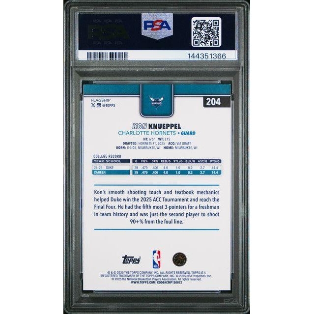 2025 Topps #204 Kon Knueppel PSA 9