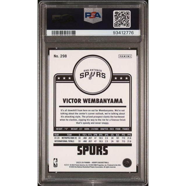 2023 Hoops #298 Victor Wembanyama Winter PSA 10