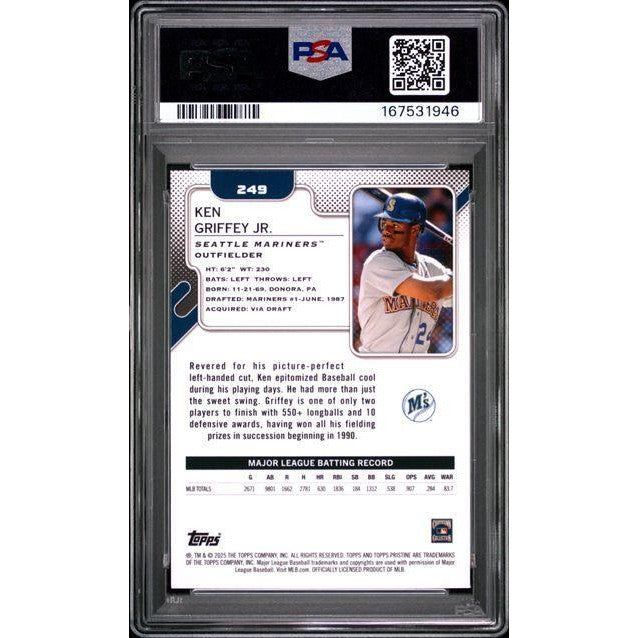 2025 Topps Pristine #249 Ken Griffey Jr. Blue Refractor PSA 10