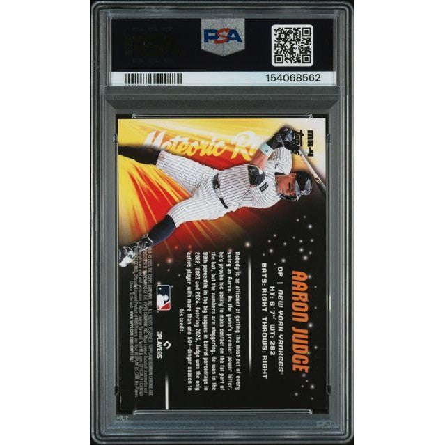 Aaron Judge 2025 Bowman Chrome Meteoric Rise-Gold Ref. #MR-4 PSA 8