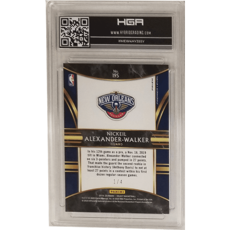 Nickeil Alexander-Walker: 2022 Panini The National 2019-20 Select Premier Level Pink Prizms #195 HGA 9.5