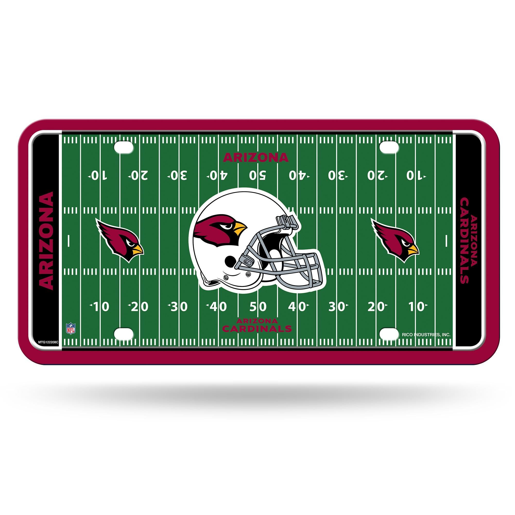 Arizona Cardinals license plate with football field design