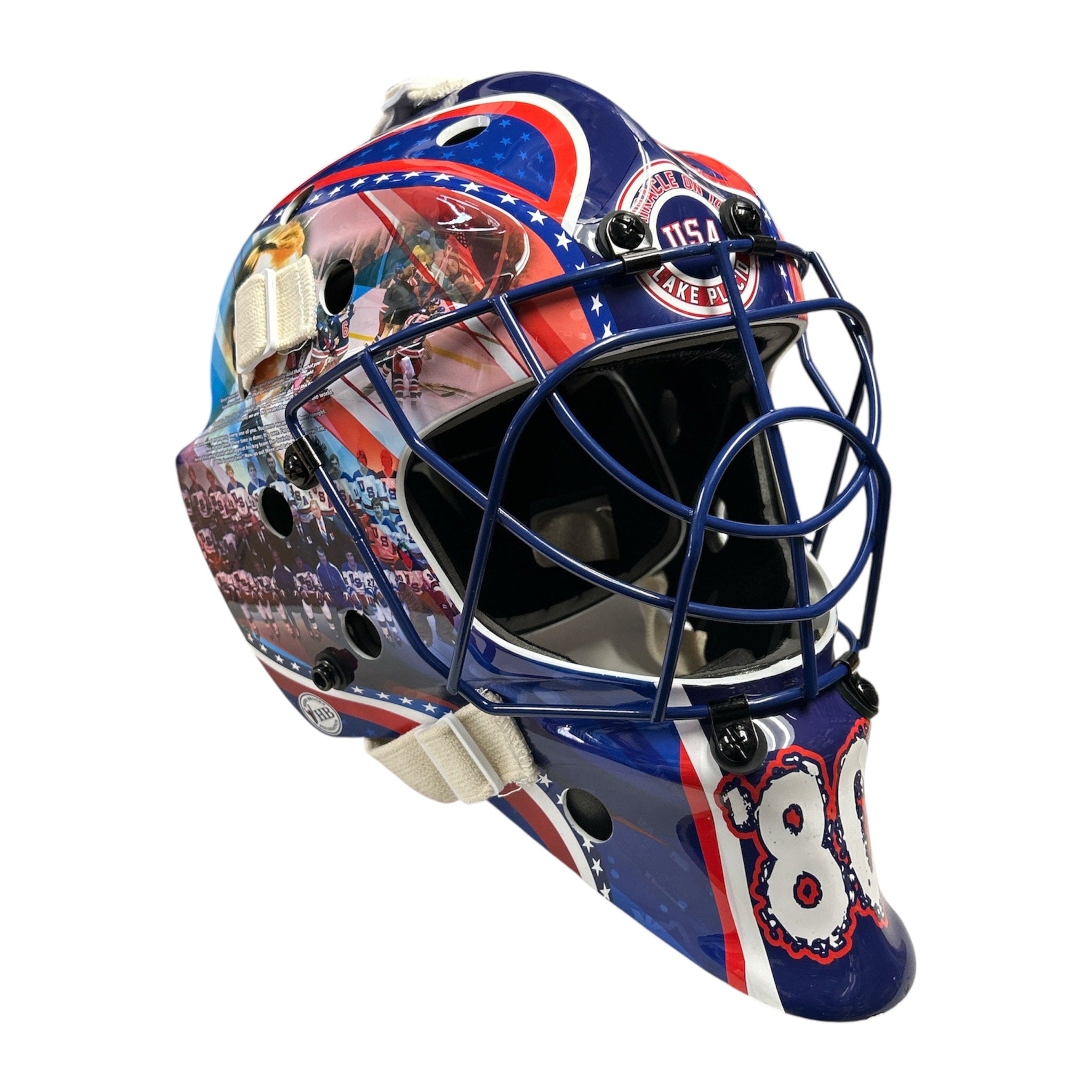 USA Hockey Miracle on Ice 1980 Blue Cage Full Size Goalie Mask
