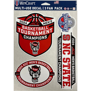 Decal: NC State 2024 ACC Mens Champions - 3 decal pk
