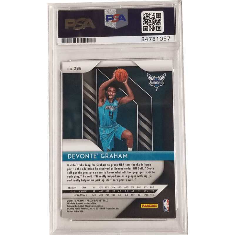 Devonte Graham: 2018 Panini Prizm PSA/DNA Certified Autograph #288