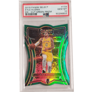 Kyle Kuzma: 2019 Panini Select Die-Cut Green Prizm #133 PSA 10