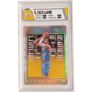 Zach LaVine: 2019-20 Panini Illusions Clear Shots Gold #17 HGA 9.5