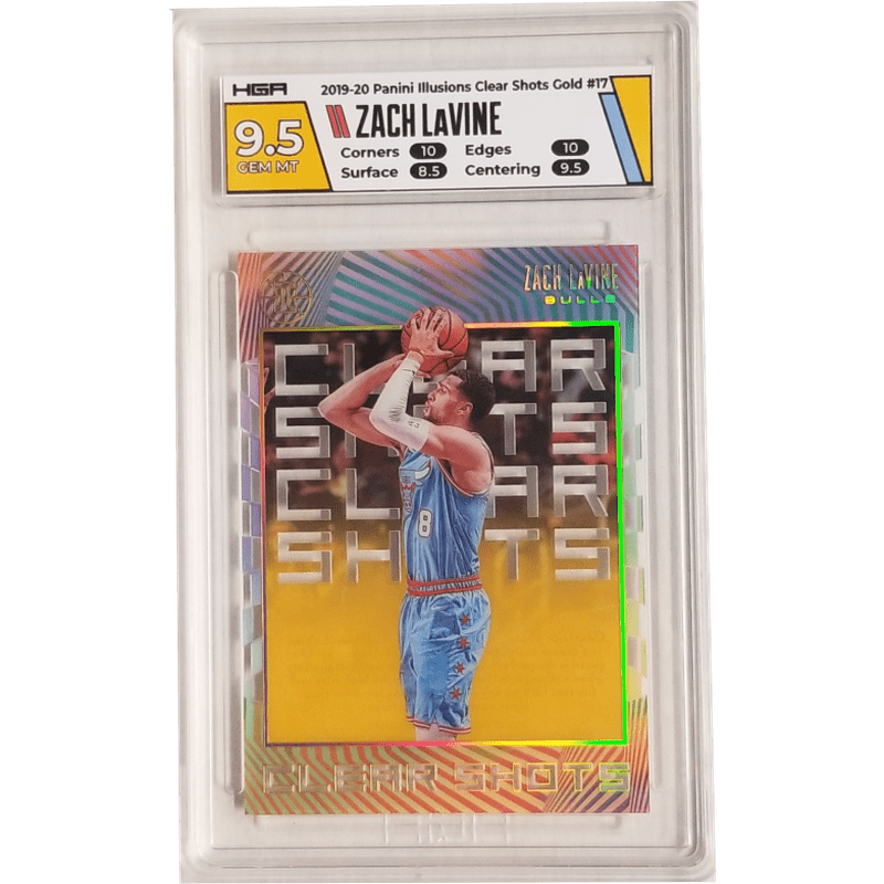 Zach LaVine: 2019-20 Panini Illusions Clear Shots Gold #17 HGA 9.5