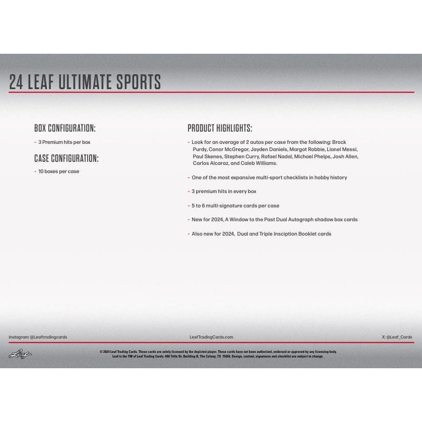 2024 Leaf Ultimate Sports Box