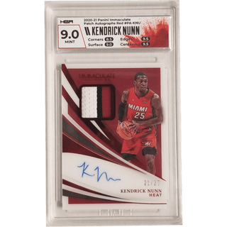 Kendrick Nunn: 2020-21 Panini Immaculate Patch Autographs Red #PA-KNU HGA 9.0