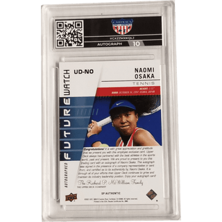 Naomi Osaka: 2021 Upper Deck SP Authentic Employee Exclusive Future Watch Autograph #UD-NO HGA 9.0 Surface 9.0