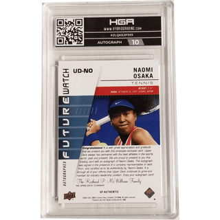 Naomi Osaka: 2021 Upper Deck SP Authentic Employee Exclusive Future Watch Autograph #UD-NO HGA 9.0 Surface 9.5