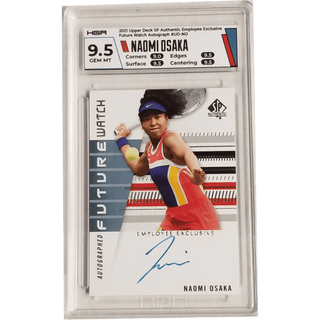 Naomi Osaka: 2021 Upper Deck SP Authentic Employee Exclusive Future Watch Autograph #UD-NO HGA 9.0 Surface 9.5