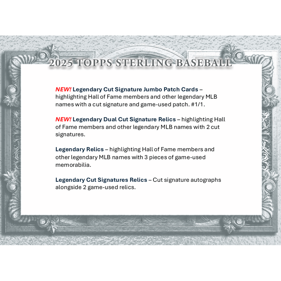 2025 Topps Sterling Baseball Hobby Box