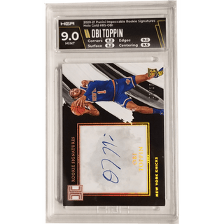 Obi Toppin: 2020-21 Panini Impeccable Rookie Signatures Holo Gold #RS-OBI HGA 9.0