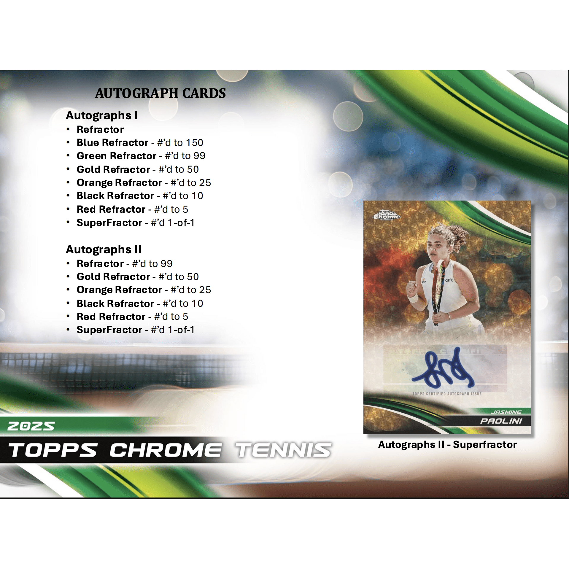 2025 Topps Chrome Tennis Hobby Box