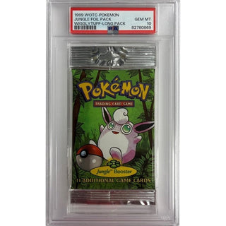 The 1999 WOTC Pokémon Jungle Long Foil Pack PSA 10 is a valuable and sought-after item by collectors. Take this opportunity to add a piece of Pokémon history to your collection.