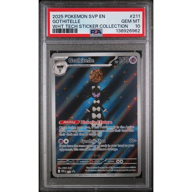 2025 Pokémon SVP EN-SV Black Star Promo #211 Gothitelle White Tech Sticker Collection PSA 10