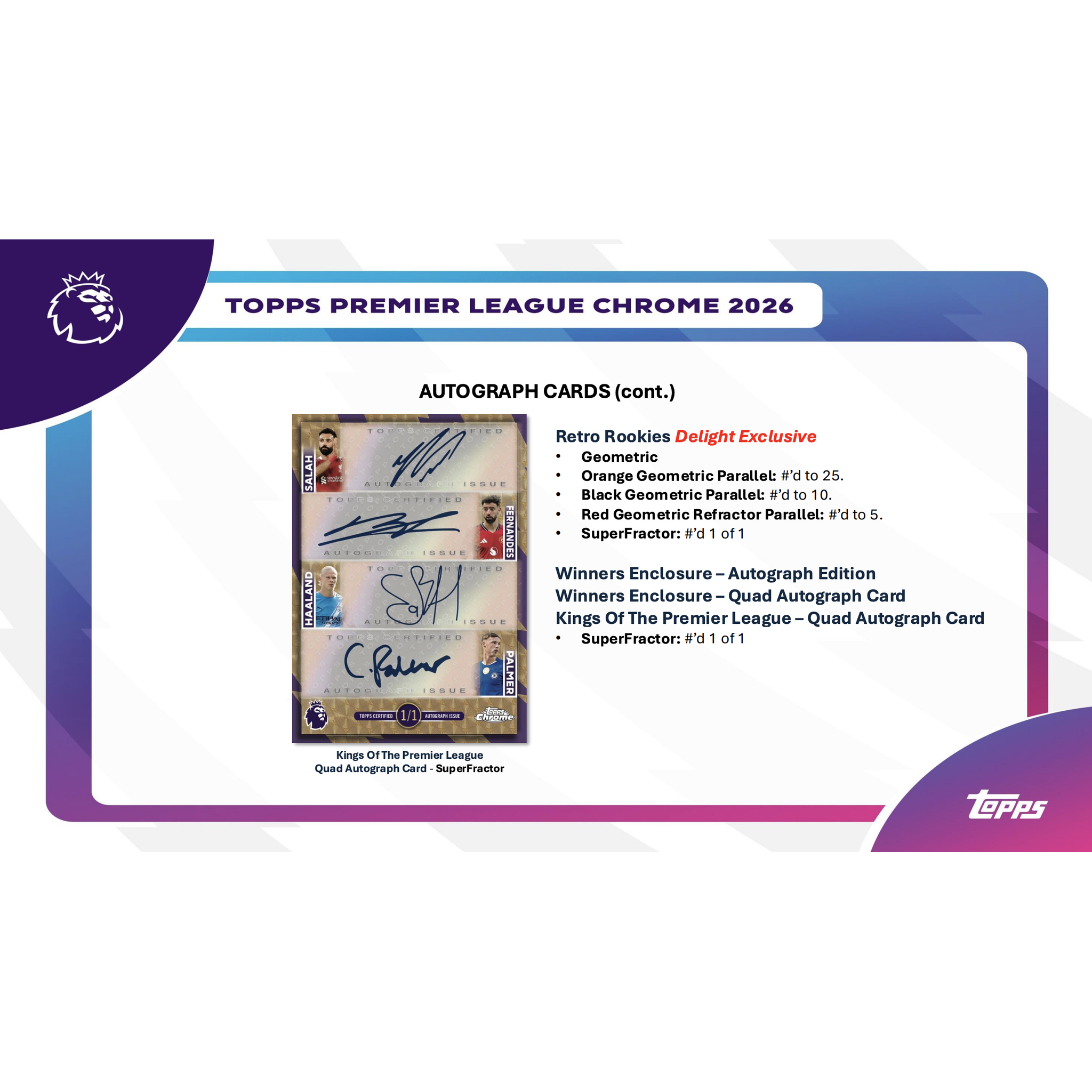 2026 Topps Chrome Premier League Soccer Hobby Box