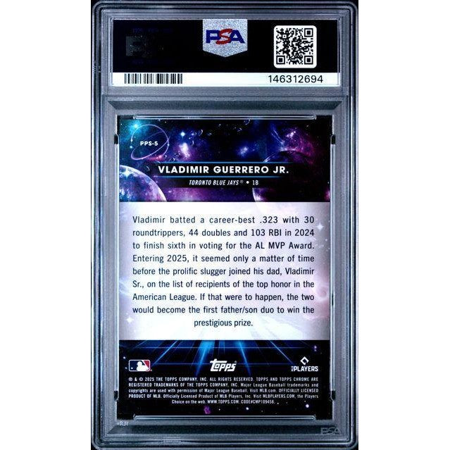 Vladimir Guerrero Jr. 2025 Topps Comic Chrome Planetary Pursuit - Sun #5 PSA 10