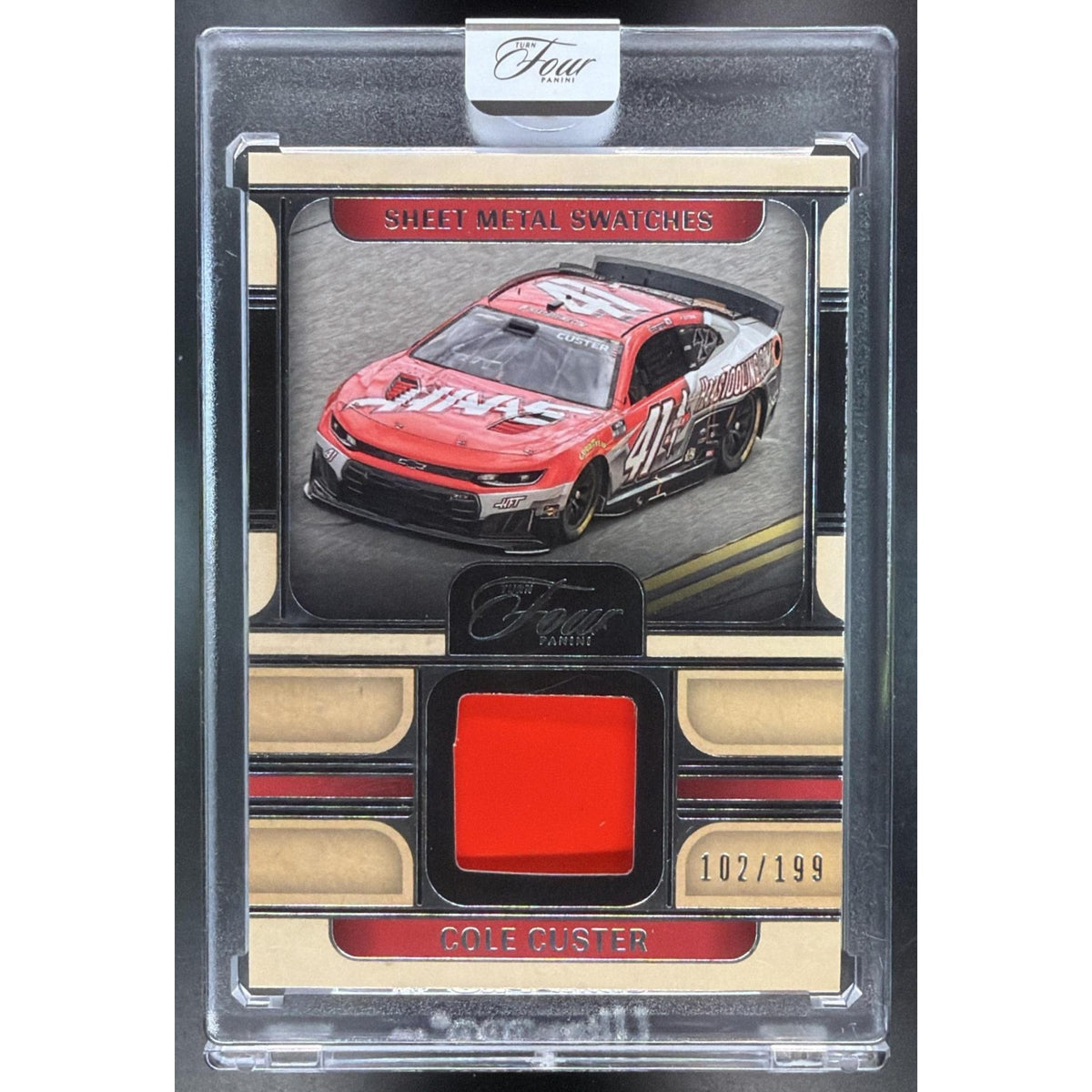 2026 Panini Four Racing Cole Custer #SM-CCS Sheet Metal Swatches 102/199 Non-Graded