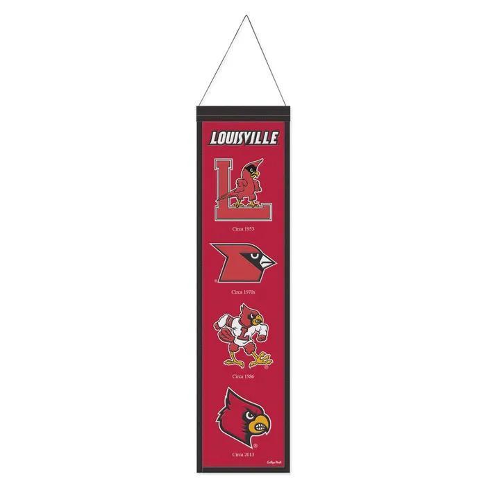 Louisville Cardinals College Vault Wool Banner – 8" x 32"