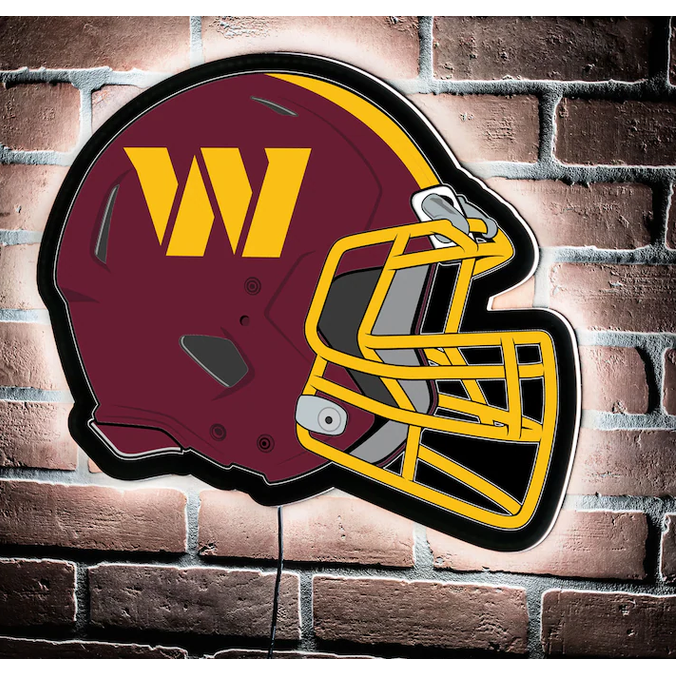 LED Wall Decor: Washington Commanders - Football Helmet