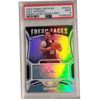Cole Anthony 2020 Panini Certified Fresh Faces Signatures #FSCOL PSA 9