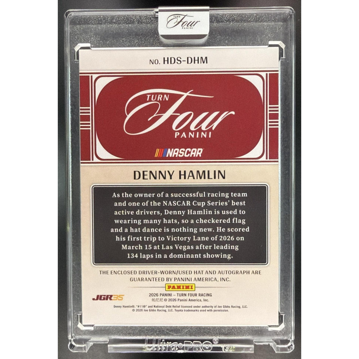 2026 Panini Four Racing Denny Hamlin #HDS-DHM 06/15 Non-Graded