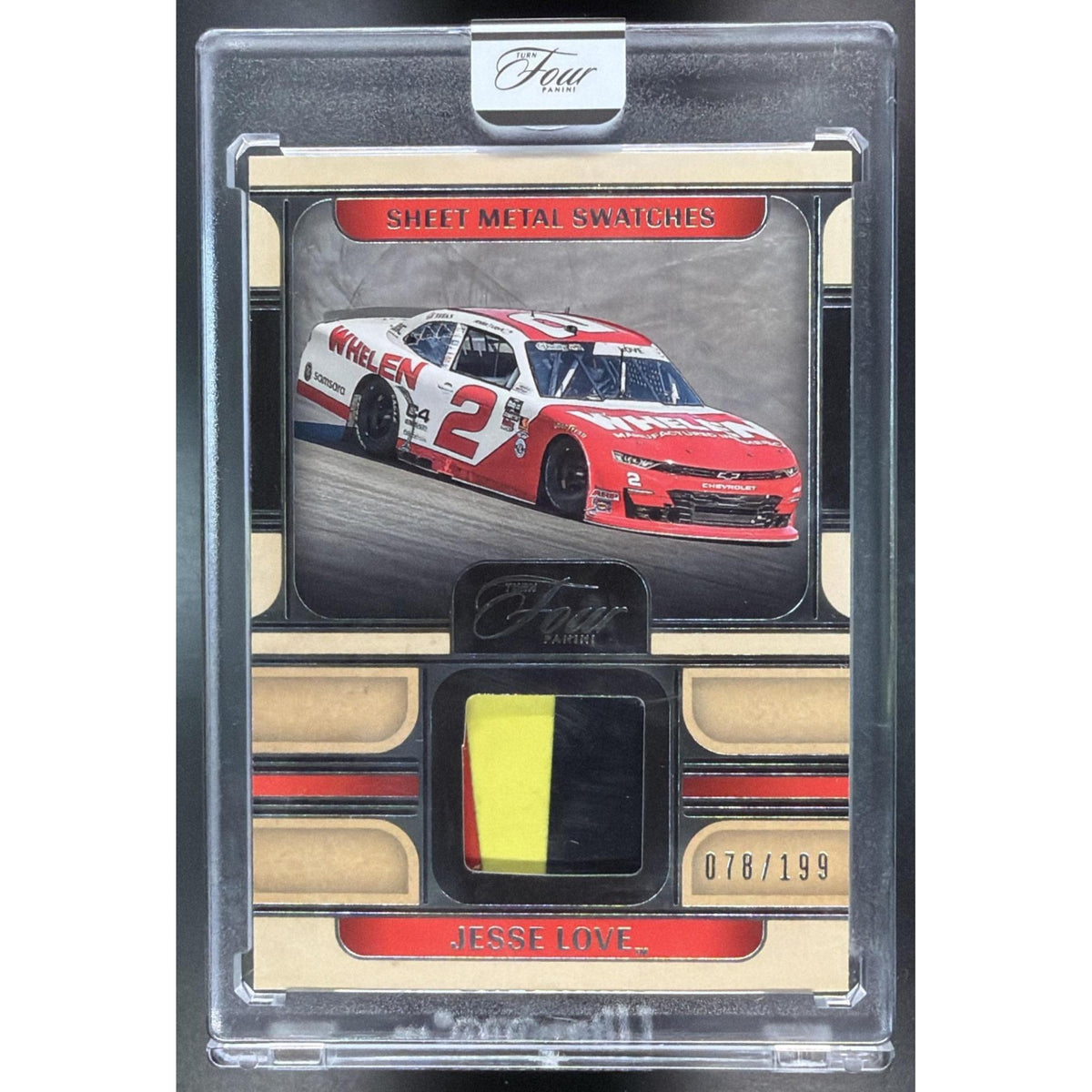 2026 Panini Four Racing Jesse Love #SM-JLV Sheet Metal Swatches 078/199 Non-Graded