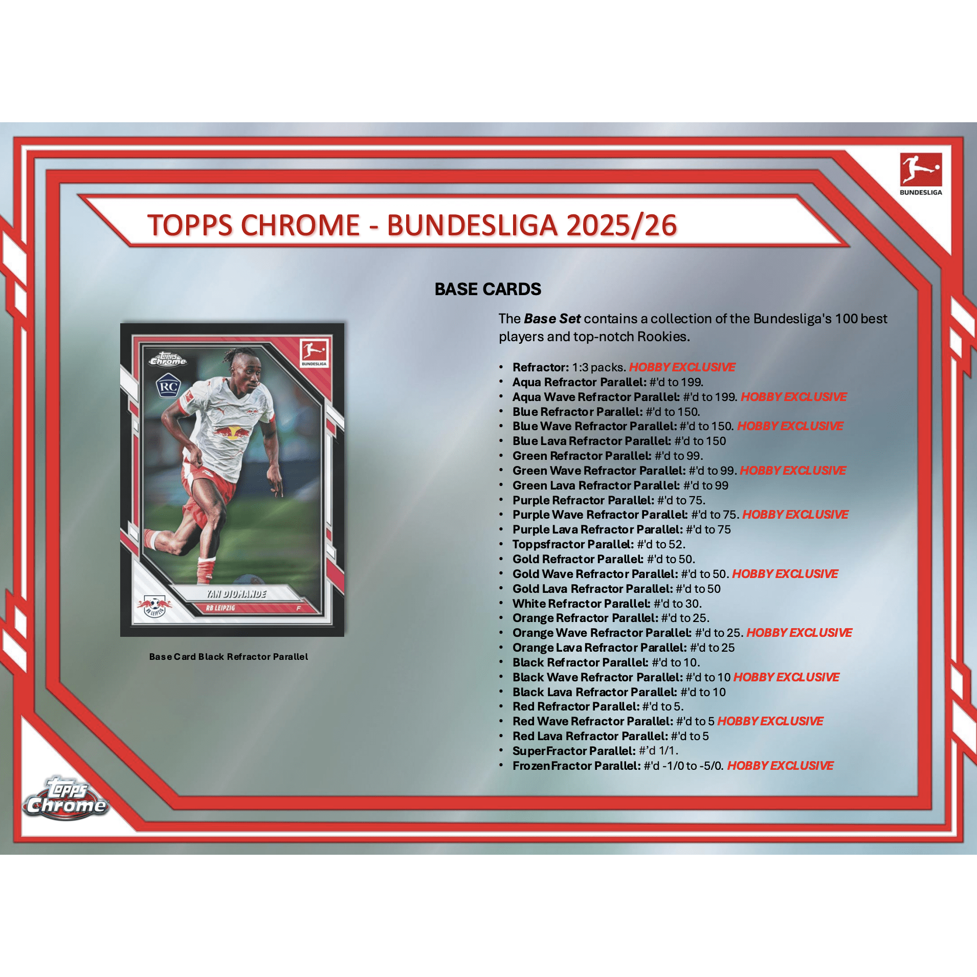 2025-26 Topps Chrome Bundesliga Soccer Hobby Pack