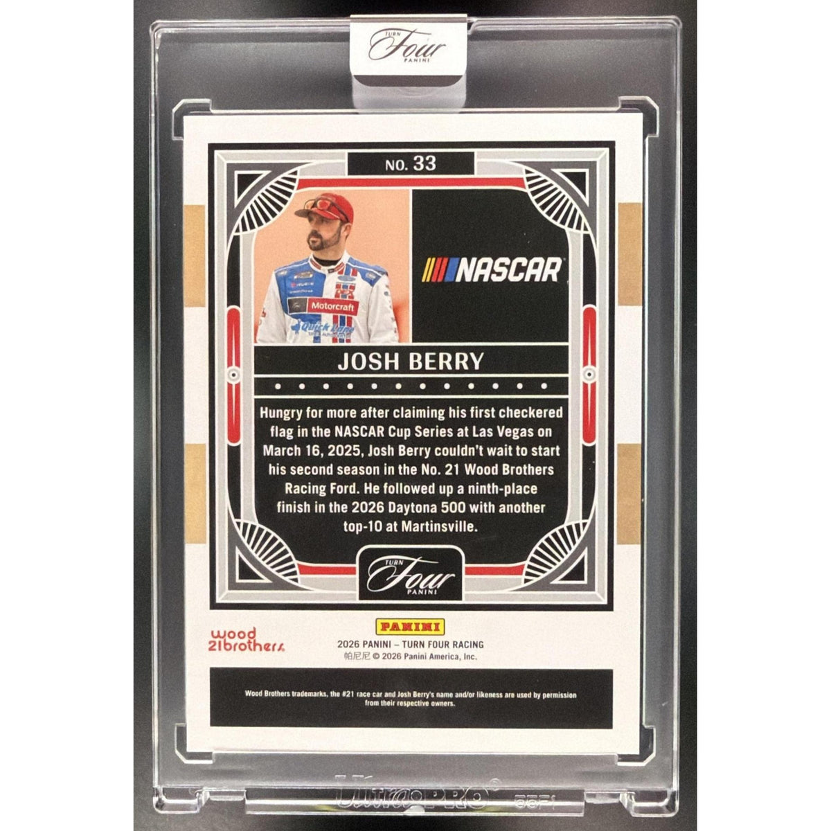 2026 Panini Four Racing Josh Berry #33 10/25 Non-Graded