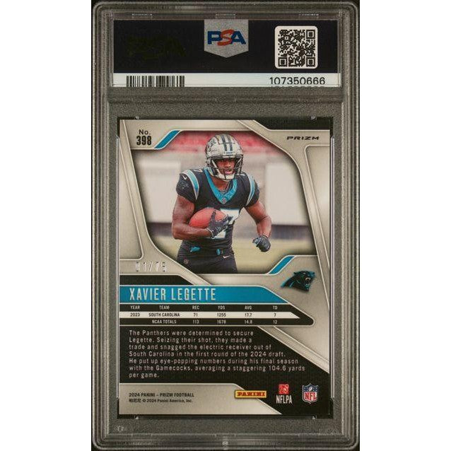 Xavier Legette 2024 Prizm Green Scope #398 PSA 10 - Rookie
