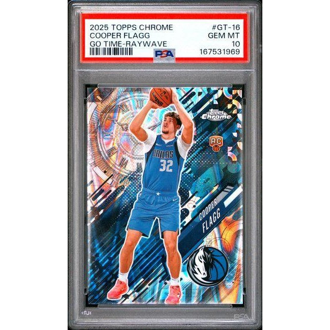 2025 Topps Chrome Go Time #GT-16 Cooper Flagg Go Time-RayWave PSA 10