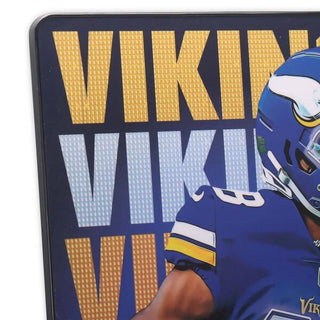 Wall Decor: Minnesota Vikings – Justin Jefferson Neon Lights High Transparency Framed