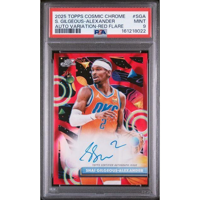 S. Gilgeous-Alexander2025 Topps Cosmic Chrome Auto Variation-Red Flare #SGA PSA 9