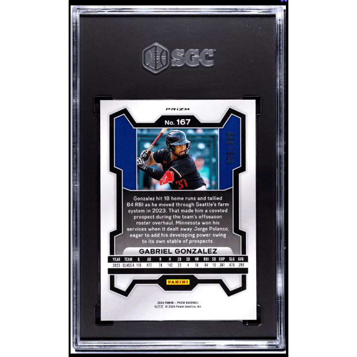 Gabriel Gonzalez 2024 Panini Prizm #167 Red Pulsar Prizm 306/399 SGC 9.5