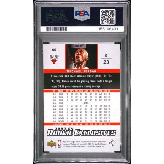 Michael Jordan 2003 Upper Deck Rookie Exclusives #60 PSA 7