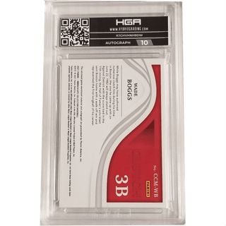 Wade Boggs: 2021 Panini Immaculate Clearly Clutch Materials Platinum #CCM-WB HGA 8.5