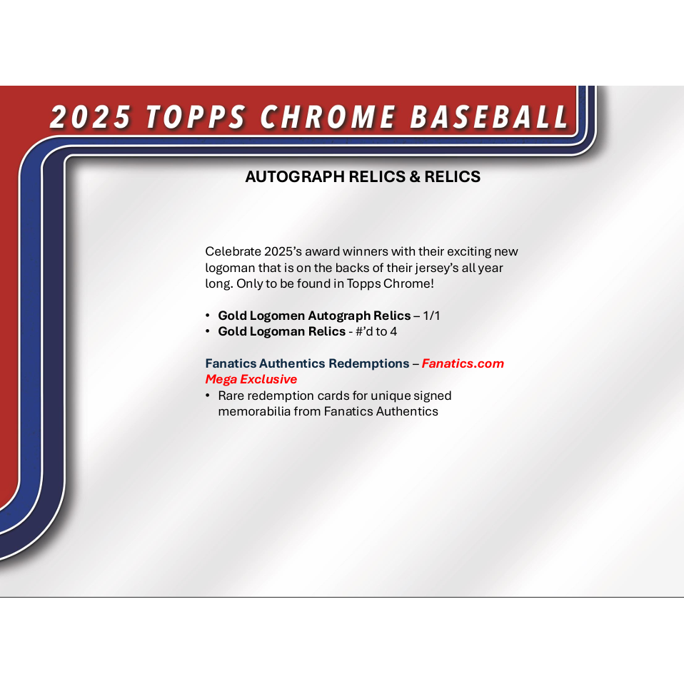 2025 Topps Chrome Baseball Hobby Pack