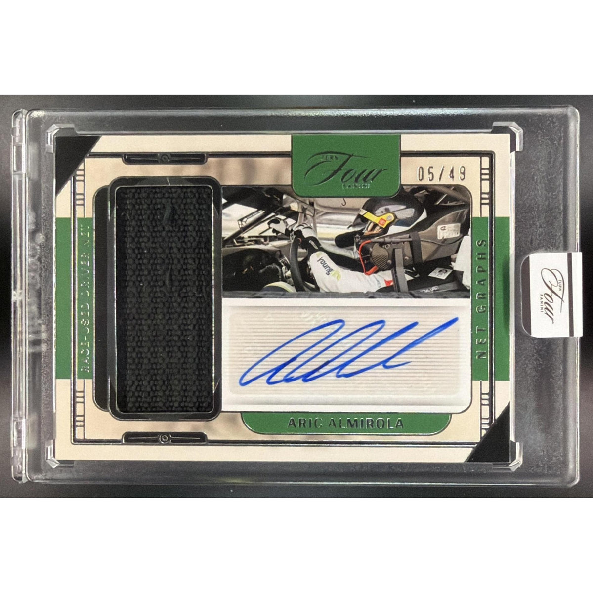 2026 Panini Four Racing Aric Almirola #NG-AAM Race-Used Driver Net 05/49 Non-Graded