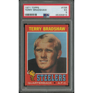 Terry Bradshaw 1971 Topps #156 PSA 5 – Rookie Card | Steelers Legend