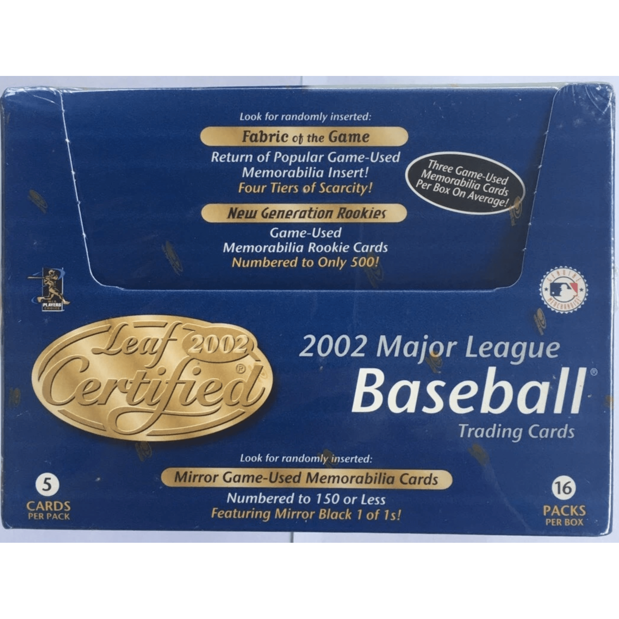 2002 Leaf Certified Materials Baseball Hobby Box