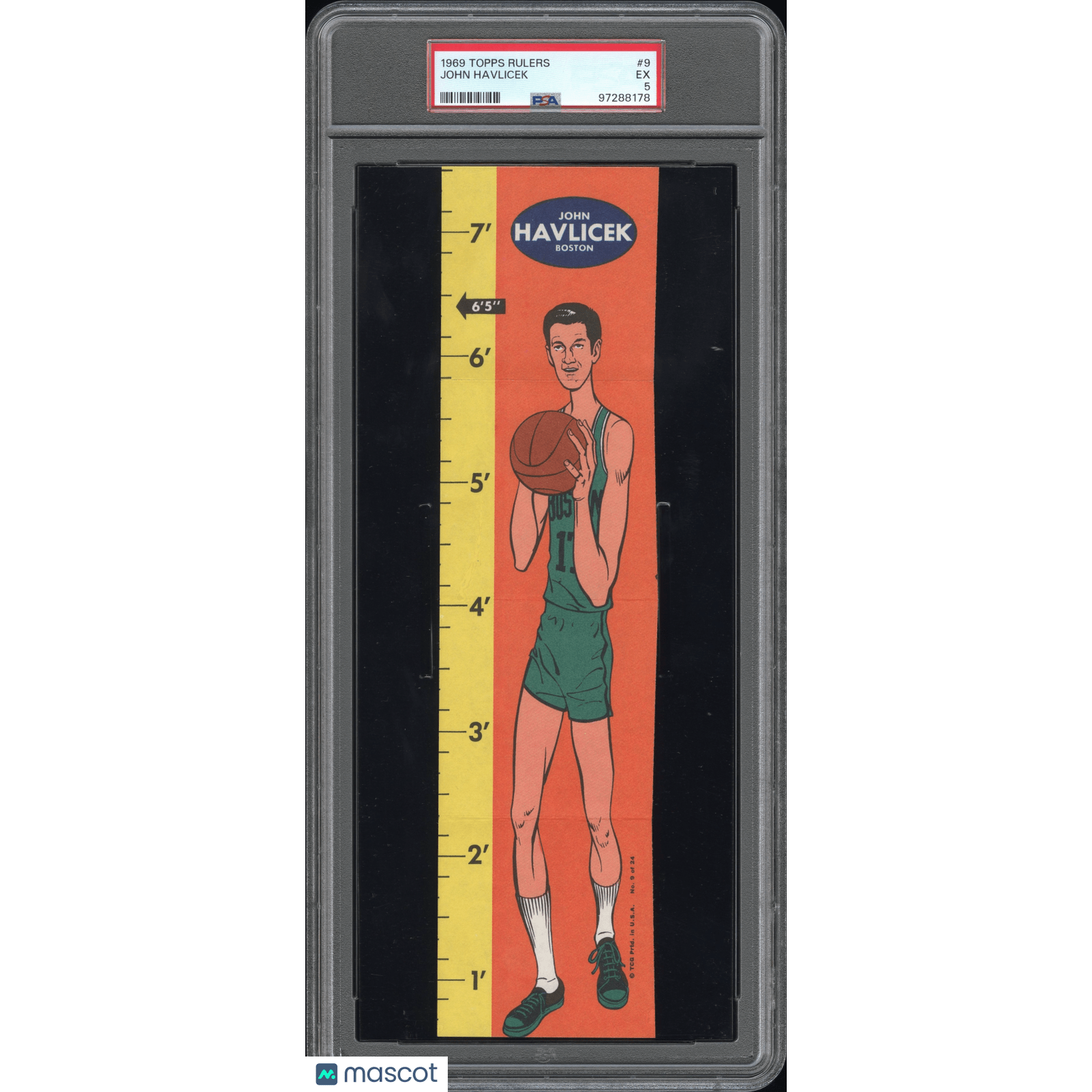 John Havlicek 1969 Topps Rulers #9 PSA 5
